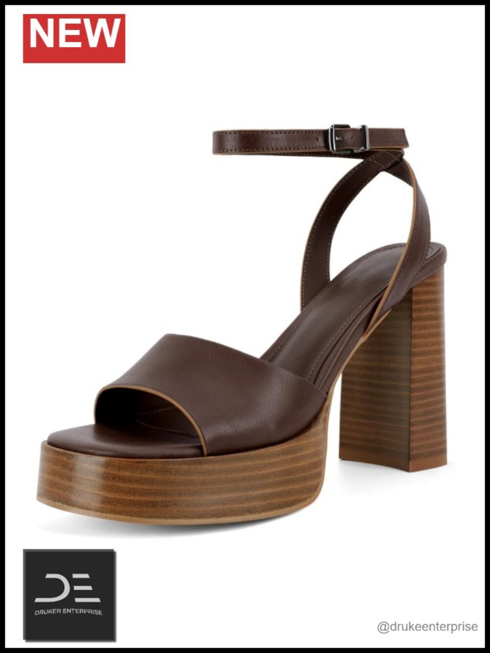 Chunky Platform Heeled Sandals with Ankle Strap Open Toe Block Heels for Women